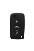 Citroen Berlingo Xsara Picasso C2 C3 C4 C5 C6 C8 Uyumlu 3 Tuş Silikon Anahtar Koruma Kılıf Siyah thumbnail 2