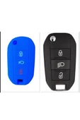 Citroen Yeni C3 Aircross Silikon Anahtar Koruma Kılıfı Mavi Renk Görselde Uyumlu Model Mevcut thumbnail 1