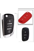 2 Adet Citroen C4 C5 C-quatre Uyumlu Silikon Anahtar Kılıfı Siyah Ve Kırmızı Renk 4.resime Bakınız thumbnail 1