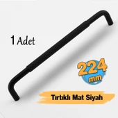 Uber Tırtıklı Mat Siyah Metal Kulp 224 mm 22.4 cm Mobilya Çekmece Mutfak Dolabı Dolap Kapak Kulpları thumbnail 1