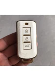 Mitsubishi Outlander Asx Lancer Pajero Eclipse Anahtar Kılıfı Beyaz-Altın 2.Resime Bakınız Lütfen thumbnail 1