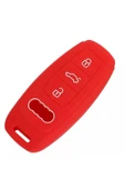 Audi A6l A7 A8 C8 Q8 D5 Silikon Anahtar Koruma Kılıfı Kırmızı Renk thumbnail 1