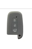 Hyundai Ix35 I 30 Uyumlu Silikon Anahtar Koruma Kılıfı Sustasız Model Gri Renk thumbnail 2