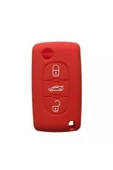 Citroen Berlingo Xsara Picasso C2 C3 C4 C5 C6 C8 Uyumlu 3 Tuş Silikon Anahtar Koruma Kılıf Kırmızı thumbnail 3