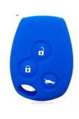 Renault Clio Kangoo Megane Modus Laguna Scenic Uyumlu Silikon Anahtar Koruma Kılıfı Mavi 3 Tuşlu thumbnail 3