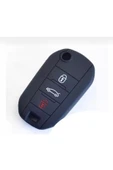 Citroen C-elysee Uyumlu Silikon Anahtar Koruma Kılıfı Siyah Renk thumbnail 1