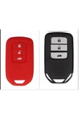 Honda Civic Fc5 Crv Hrv Sustasız Anahtarsız Çaliştırma Modeli Silikon Anahtar Koruma Kılıf Kırmızı thumbnail 1