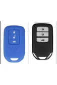 Honda Civic Fc5 Crv Hrv Sustasız Anahtarsız Çaliştırma Modeli Silikon Anahtar Koruma Kılıf Mavi thumbnail 1