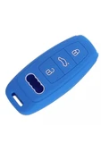 Audi A6l A7 A8 C8 Q8 D5 Silikon Anahtar Koruma Kılıfı Mavi Renk thumbnail 1