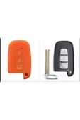 Hyundai Ix35 I 30 Uyumlu Silikon Anahtar Koruma Kılıfı Sustasız Model Turuncu Renk thumbnail 1