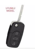 Audi A2 A3 A4 A6 A8 Uyumlu Silikon Anahtar Koruma Kılıfı 3 Tuşlu Siyah Renk thumbnail 2