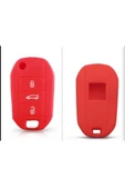 Citroen C-elysee Uyumlu Silikon Anahtar Koruma Kılıfı Kırmızı Renk thumbnail 1