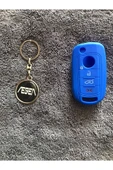 Egea 1 Adet Metal Çift Yönlü Anahtarlık Ve 1 Adet Mavi Silikon Anahtar Koruma Kılıfı thumbnail 1