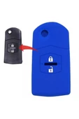 Mazda 2 3 5 6 Uyumlu 2 Tuşlu Silikon Anahtar Koruma Kılıfı Mavi Renk thumbnail 1