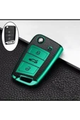 Octavia Ibiza Ateca Leon 2013 Toledo Golf 7 Uyumlu Lüks Anahtar Koruma Kabı Yeşil Renk thumbnail 1