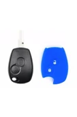 Clio Megane Duster Sandero Captur Uyumlu 2 Tuşlu Silikon Anahtar Koruma Kılıfı Mavi Renk thumbnail 1