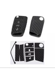 Volkswagen Golf Jetta Polo T-roc Uyumlu Fiber Karbon Anahtar Etiketi Anahtarınıza Şık Görünüm Sağlar thumbnail 1