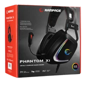 RAMPAGE PHANTOM X1 SİYAH USB 7.1 SURROUND RGB IŞIK EFEKTLİ GAMING MİKROFON KULAKLIK RAMPAGE - 6