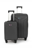 Petra Lüx 2'li Abs Valiz Seti Büyük & Kabin Boy Antrasit - 1