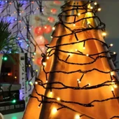 5 Metre 120 Ledli 8 Modlu Fişli Peri Led Işıklandırma - Gün Işığı Sarı Dekoratif Şerit Led - 4