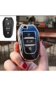 Citröen C3 C4 C5 Aircross Anahtar Koruma Kılıf Anahtarsız Çaliştırma 2.resime Bakınız Siyah/gold thumbnail 1