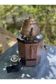 Sultan Sedir Otantik Bakır Semaver – Eskitme Bakır Demlikli - Sekizgen Amasya Semaveri, Jel Yakıtlı thumbnail 4