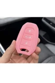 Peugeot 308 508 2008 3008 4008 5008 Silikon Anahtar Kılıfı(sustasız) Pembe Renk thumbnail 1