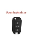 Peugeot 208 301 307 308 508 2008 3008 Partner Van Anahtar Koruma Kılıf 2.resime Bakınız Siyah/altın thumbnail 2