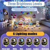 Ozmik LED gece lambası yıldızlı gökyüzü projektör Galaxy Robot projeksiyon lambasıMüzik Çalar thumbnail 6