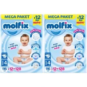 Molfix Bebek Bezi Beden:4 (7-14KG) Maxi 256 Adet Mega Ekonomik Fırsat Pk thumbnail 1
