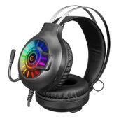 RAMPAGE RM-K44 ZENGIBAR SİYAH 7.1 SURROUND RGB IŞIK EFEKTLİ MİKROFONLU OYUNCU KULAKLIĞI RAMPAGE - 2