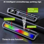 Ozmik Akıllı araç parfüm sprey aromaterapi ve cep numarası geçici park işareti  RGB renkli müzik - 4