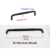 Uber Tırtıklı Mat Siyah Metal Kulp 320 mm 32 cm Mobilya Çekmece Mutfak Dolabı Dolap Kapak Kulpları thumbnail 2