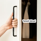 Uber Tırtıklı Mat Siyah Metal Kulp 320 mm 32 cm Mobilya Çekmece Mutfak Dolabı Dolap Kapak Kulpları thumbnail 3