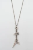 Arctic Monkeys Elektro Gitar Gümüş Kaplama Düz Zincir Kolye thumbnail 7