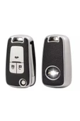 Chevrolet Cruze Ve Opel Astra Insignia Corsa 3 Tuş Lüks Anahtar Koruma Kılıfı(kabı) Gümüş Renk thumbnail 1