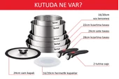 TEFAL Ingenio Emotion 2X Titanyum 10 Parça Tava Seti - Paslanmaz Çelik L897SA74 - 2