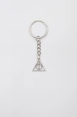 Minimal Harry Potter Ölüm Yadigarları Anahtarlık - Antik Gümüş Kaplama - Kadın Erkek - 1