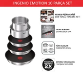 TEFAL Ingenio Emotion 2X Titanyum 10 Parça Tava Seti - Paslanmaz Çelik L897SA74 - 3