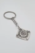 Güneş ve Göz Sembollü Anahtarlık - Antik Gümüş Kaplama - Kadın Erkek - 2