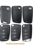 Tiguan Arona T-roc Polo Karoq Radip Kamiq Scala Silikon Anahtar Koruma Kılıfı Siyah Renk thumbnail 2