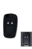 Opel Astra Corsa Mokka Insignia Uyumlu 2 Tuşlu Siyah Silikon Anahtar Kılıfı thumbnail 1