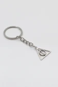 Minimal Harry Potter Ölüm Yadigarları Anahtarlık - Antik Gümüş Kaplama - Kadın Erkek - 2