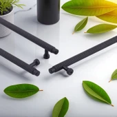 Martin Siyah Metal Kulp 192 mm Mobilya Çekmece Mutfak Dolabı Dolap Modern Kapak Kulpları Grip Desen thumbnail 7