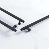 Martin Siyah Metal Kulp 192 mm Mobilya Çekmece Mutfak Dolabı Dolap Modern Kapak Kulpları Grip Desen thumbnail 6