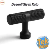 Martin Siyah Metal Tek Vidalı Kulp Düğme Mobilya Çekmece Mutfak Dolabı Dolap Modern Kapak Kulpları thumbnail 2