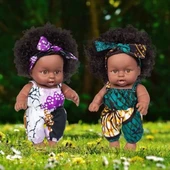 Ecore Fun 2 Adet Bebek Afrika Yıkanabilir Gerçekçi Silikon Bebekler - 6