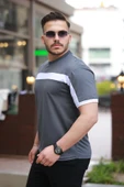 Erkek şerit Detaylı Kısa Kollu T-shirt thumbnail 2