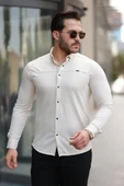 Erkek çıtçıt Düğmeli Dikiş Detaylı Uzun Kollu Gömlek thumbnail 1