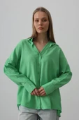 Geniş Manşet Detaylı Gömlek - A.Yeşil - 1